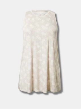 torrid Cream Sleeveless Swing Dress with Subtle Dot Jacquard